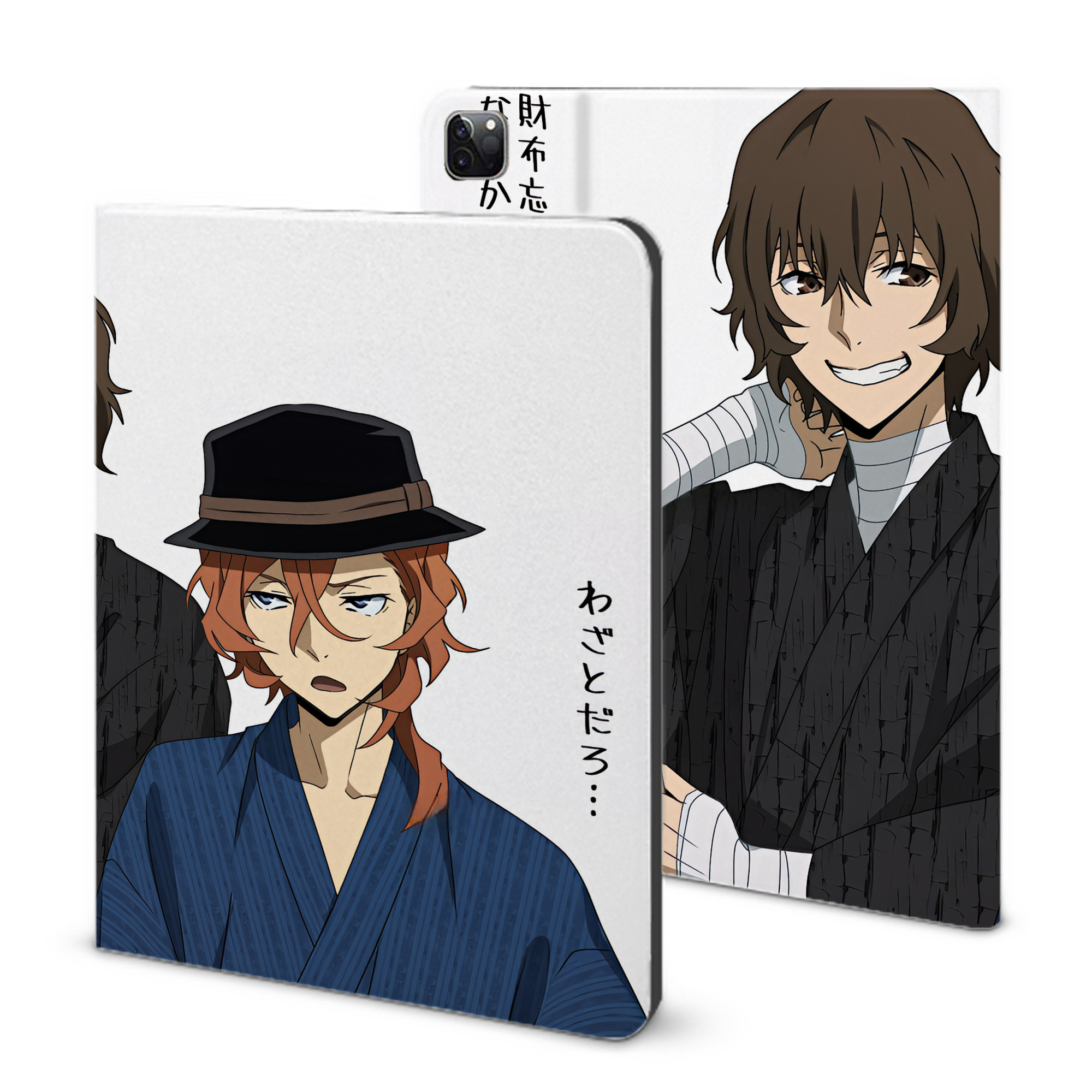（画像用） 文豪ストレイドッグス Bungo Stray Dogs IPad ケース ブック型 PUレザー TPU 耐衝撃 軽量 薄型 ペン収納なし 全面保護 IPad 各モデル対応